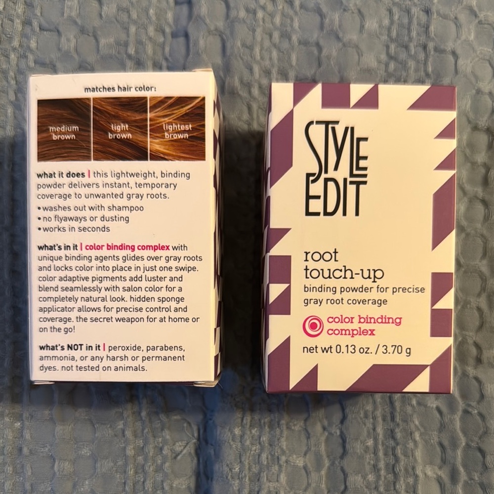 Two new STYLE EDIY Root Touch Up systems in   Medium / Light Brown